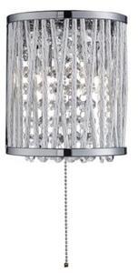 Searchlight 7222-2CC Elise 2 Light Wall Light In Chrome With Crystal Droplets