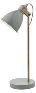 Dar FRE4239 Frederick Table Lamp In Gustavian Grey With Copper