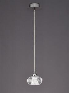 PH117 Lizzy 1 Light Ceiling Pendant In Chrome With A Clear Modern Effect Glass Shade