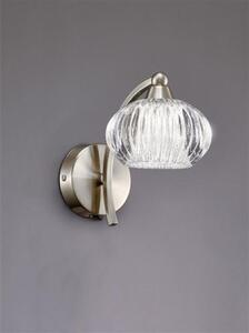 Franklite FL2335/1 Ripple 1 Light Wall Light In Satin Nickel With Clear Ribbed Glass Shade