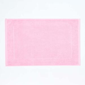 Homescapes Pink Imperial Subtle Stripe Turkish Cotton Bath Mat, 50 x 80 cm, Machine Washable, Super Absorbent, Luxuriously Soft, Non-Slip Reverse