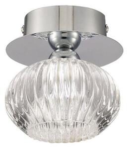 Franklite CF5749 Tizzy 1 Light Flush Ceiling Light In Chrome With Clear Modern Effect Glass