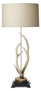 David Hunt Lighting ANT4215 Antler Table Lamp In Bleached Colourings With Natural Cream Shade