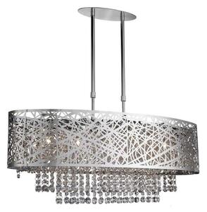 Searchlight 3055-5CC Mica Chrome and Crystal Ceiling Pendant Light