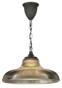 David Hunt Lighting BAD0110 Badger 1 Light Pendant Ceiling Light In Steel With Steel Grey Glass