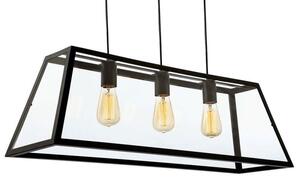 Firstlight 3438BK Kew 3 Light Ceiling Pendant In Black With Clear Glass