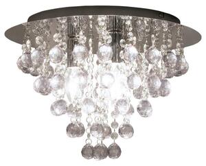 Neptune 3 Light Flush Ceiling Chandelier In Polished Chrome