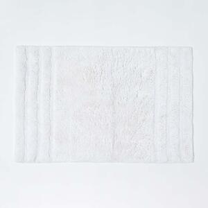 Homescapes Spa Supreme Luxury 100% Cotton White Bath Mat, 50 x 80 cm, Machine Washable, Super Absorbent, Non-Slip Latex Reverse, OEKO-TEX® certified