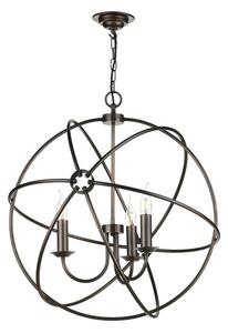 David Hunt Lighting ORB0364 Orb 3 Light Pendant Light In Antique Copper Effect, Fitting Only