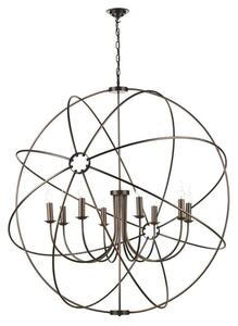 David Hunt Lighting ORB0864 Orb 8 Light Pendant Light In Antique Copper Effect, Fitting Only
