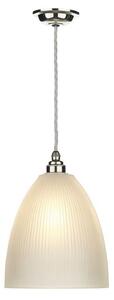 David Hunt Lighting DUX0150 Duxford 1 Light Pendant Ceiling Light In Nickel Chrome With Satin Glass