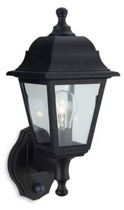 Firstlight 8400BK Oslo Uplight Coastal Wall Lantern With PIR In Black Resin