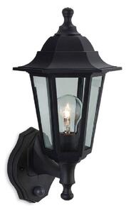 Firstlight 8401BK Malmo Uplight Coastal Wall Lantern With PIR In Black Resin