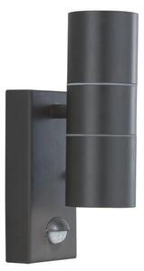 Searchlight 7008-2BK-LED 2 Light Outdoor Up / Down Wall Light In Black With Motion Sensor