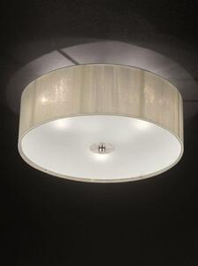 F2341/3 Wish 3 Light Flush Ceiling Light With Cream Thread Shade And Glass Diffuser