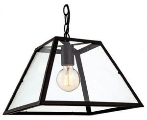 Firstlight 3439BK Kew 1 Light Ceiling Pendant In Black With Clear Glass
