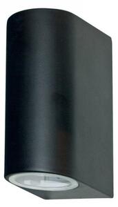 Searchlight 8008-2BK-LED Outdoor 2 Light Wall Light With Fixed Glass Lens In Black