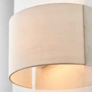 Endon 70334 Obi 1 Light Semi Circular Wall Light In Vintage White Linen