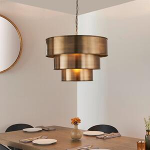 Endon 69783 Morad 1 Light 3 Tiered Ceiling Pendant In Aged Brass - Diameter: 620mm