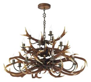 David Hunt Lighting ANT1729 Antler 17 Light Tiered Pendant in Rustic Finish