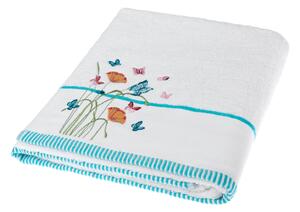 Homescapes Floral Butterfly Embroidered White Bath Sheet 100% Cotton