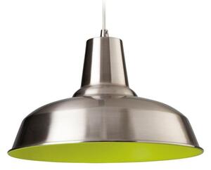 Firstlight 8623BSGN Smart 1 Light Brushed Steel and Green Ceiling Pendant