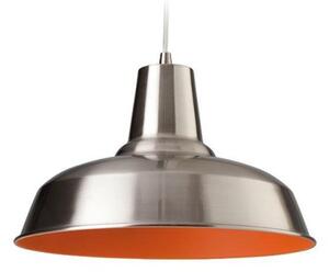 Firstlight 8623BSOR Smart 1 Light Brushed Steel and Orange Finish Ceiling Pendant