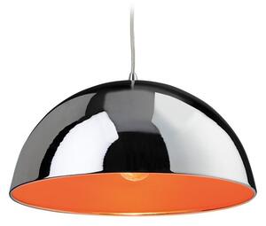 Firstlight 8622CHOR Bistro 1 Light Ceiling Pendant in Chrome and Orange