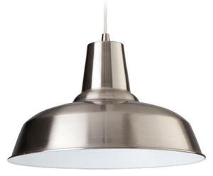 Firstlight 8623BSWH Smart 1 Light Brushed Steel and White Finish Ceiling Pendant