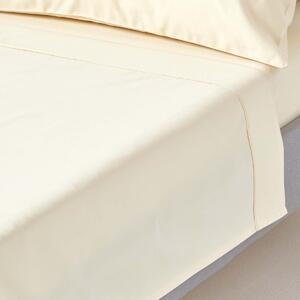 Homescapes Cream Egyptian Cotton Flat Sheet 1000 TC, Double