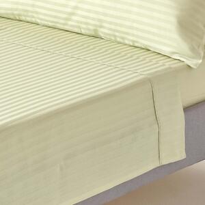 Sage Green Egyptian Cotton Satin Stripe Flat Sheet 330 TC, Super King