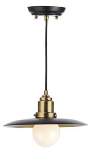Dar HAN0154 Hannover Ceiling Pendant Light in Antique Brass and Black
