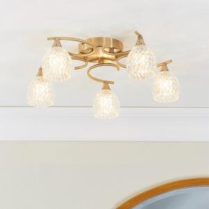 Endon BOYER-5AB 5 Light Antique Brass Semi Flush Ceiling Light