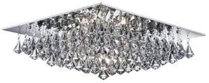 Searchlight 7308-8CC Hanna 8 Light Flush Ceiling Light In Chrome/Crystals - Small - Length: 550mm