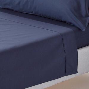 Navy Blue Egyptian Cotton Flat Sheet 200 Thread Count, Super King Size