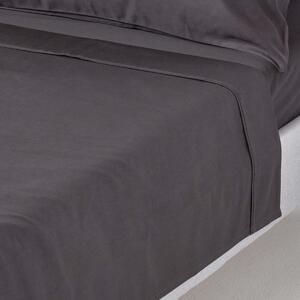 Dark Charcoal Grey Egyptian Cotton Flat Sheet 1000 Thread Count, Super King Size