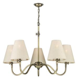 David Hunt Lighting HIC0575 + HIC26 Hicks 5 Light Brass Ceiling Pendant with Shades