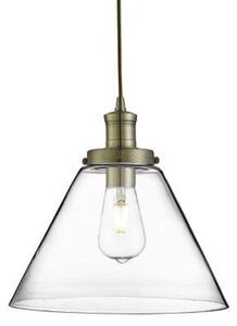 Searchlight 3228AB Pyramid 1 Light Ceiling Light In Antique Brass With Clear Glass