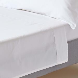 Homescapes White Organic Cotton Flat Sheet 400 Thread count, Double