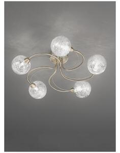F2328/5 Bronze 5 Light Ceiling Light with Spun Glass Shades