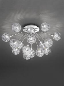 F2329/15 Chrome 15 Light Textured Glass Ceiling Light