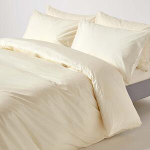 Cream Egyptian Cotton Single Duvet Cover with One Pillowcase, 200 TC