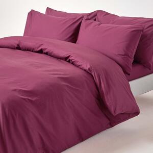 Plum Egyptian Cotton Single Duvet Cover with One Pillowcase, 200 TC