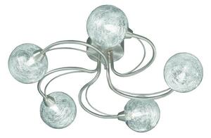 F2327/5 Satin Nickel 5 Light Ceiling Light with Spun Glass Shades