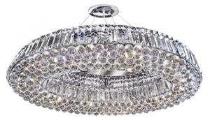 Searchlight 9291CC Vesuvius 10 Light Semi Flush Ceiling Light In Chrome With Mirror And Crystals