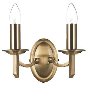 Dar AMB0975 Ambassador Antique Brass Wall Light