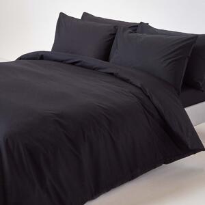 Black Egyptian Cotton Single Duvet Cover with One Pillowcase, 200 TC