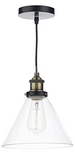 Dar RAY0175 Ray 1 Light Clear Glass Pendant Light
