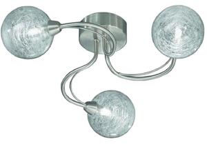F2327/3 Satin Nickel 3 Light Ceiling Light with Spun Glass Shades