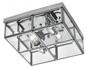 Searchlight 6769-26CC 2 Light Flush Ceiling Light In Chrome Frame With Bevelled Glass